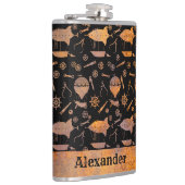 ラージスチームパンクラスティエアシップテーマ名前をカスタムする フラスク (右)