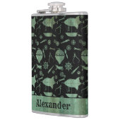 ラージスチームパンクヴェルディグリスエアシップテーマカスタム フラスク (左)