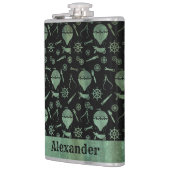 ラージスチームパンクヴェルディグリバルーンテーマカスタム フラスク (左)