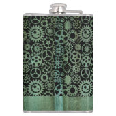 ラージスチームパンクヴェルディグリブロンズギア名前をカスタムする フラスク (裏面)