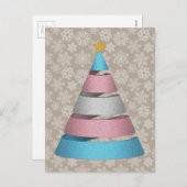 ラージスパイラルトランスジェンダープライドフラッグクリスマスツリー シーズンポストカード (正面/裏面)