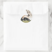 ラージテールスカンクメフィティスマクロウライラストレーション ラウンドシール (バッグ)