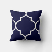 ラージネービーブルーアンドホワイトクローバー クッション (裏面)