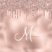 ラージノートパソコンシールバラ金ゴールドモノグラムグリッター シール (正面)