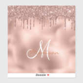 ラージノートパソコンシールバラ金ゴールドモノグラムグリッター シール (シート)