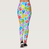 ラージパステルカラー自閉症パズルピースオンブルー レギンス (裏面)