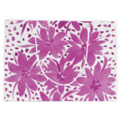 ラージパーソナライズされたガーリーフローラピンク抱き枕 ラージペーパーバッグ (裏面)