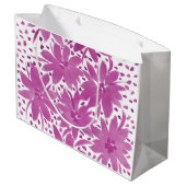 ラージパーソナライズされたガーリーフローラピンク抱き枕 ラージペーパーバッグ (裏面アングル)