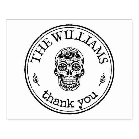 ラージパーソナライズされたハロウィーンシュガースカルカスタム ラバースタンプ (インプリント)