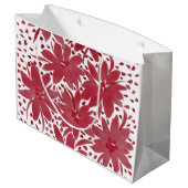 ラージパーソナライズされたフローラデザインルビーレッド抱き枕 ラージペーパーバッグ (裏面アングル)