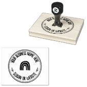 ラージパーソナライズされたボホレインボーロカスタムゴ ラバースタンプ (押印)