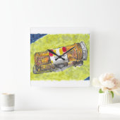 ラージピルボトルウォーターカラーウォールクロック スクエア壁時計 (ホーム)