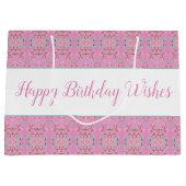 ラージピンクトートスタイル紙誕生日抱き枕 ラージペーパーバッグ (正面)