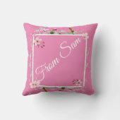 ラージピンクフローラハッピーマザーズデイ装飾用クッション クッション (裏面)