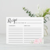 ラージピンクローズフローラブライダルレシピカード 招待状 (スタンド正面)
