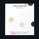 ラージピンク&ブラック紙吹雪名前をカスタムする ノートパッド<br><div class="desc">ピンクパーソナライズされた、ブラック、金ゴールドの大きな紙吹雪を備えたシックなメモ帳。名カスタマイズ前、肩書、情報を付け連絡て。</div>