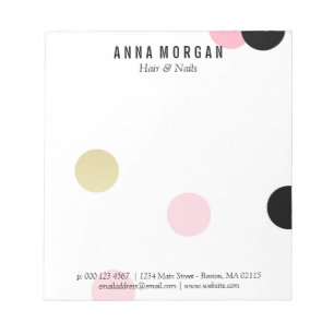 ラージピンク&ブラック紙吹雪名前をカスタムする ノートパッド