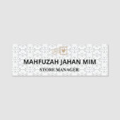 ラージファンシータグと名前タグ。真鍮。塩ビ医療。 名札 (正面)