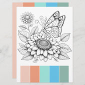 ラージフォーマット着色カードアートセラピー 招待状 (正面/裏面)