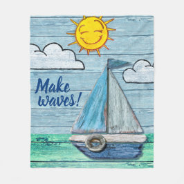 ラージフリースブランケットカスタム流木ビーチ フリースブランケット