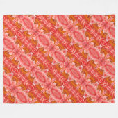 ラージフリースブランケットサンゴ牡丹パターン フリースブランケット (正面(横))