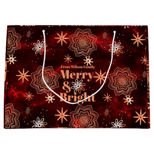 ラージブライトレッドホリデイ抱き枕 ラージペーパーバッグ (正面)
