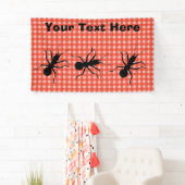 ラージブラックアンツマーチングおもしろいピクニックテーブルクロス 横断幕 (インサイチュ)