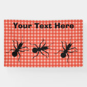 ラージブラックアンツマーチングおもしろいピクニックテーブルクロス 横断幕 (横)
