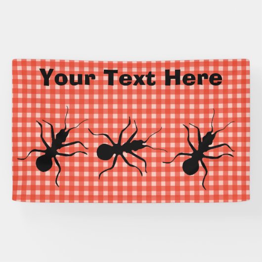 ラージブラックアンツマーチングおもしろいピクニックテーブルクロス 横断幕 (横)