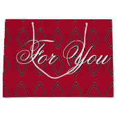 ラージブルガンディダイヤモンドデザイン紙抱き枕 ラージペーパーバッグ (正面)