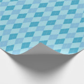 ラージブルートーンアーガイルラッピング紙 ラッピングペーパー (角)