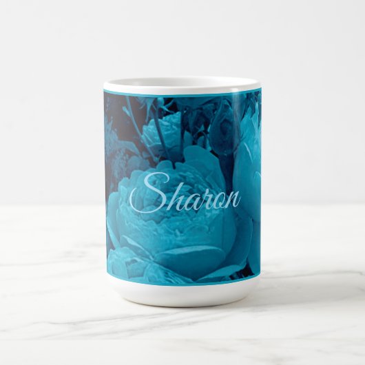 ラージブルーバラコーヒーマグ コーヒーマグカップ (中央)