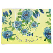 ラージブルーバラプリント抱き枕 ラージペーパーバッグ (正面)