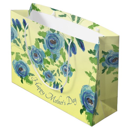 ラージブルーバラプリント抱き枕 ラージペーパーバッグ (裏面アングル)