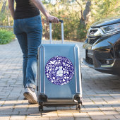 ラージブルーホワイトラビットウォールデコールフローラデルフト シール (スーツケースインサイチュ)