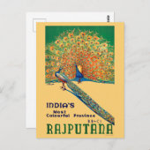 ラージプタナインディアヴィンテージ旅行ポスター ポストカード (正面/裏面)