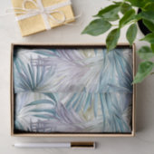 ラージプリントパステルパームリーフパターン（の模様が）ある 薄葉紙 (ギフト)