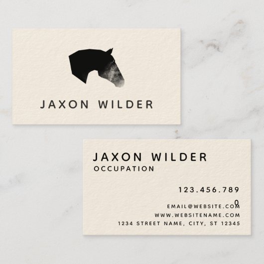 ラージホース白黒スモーククミニマルルド 名刺 (正面/裏面)