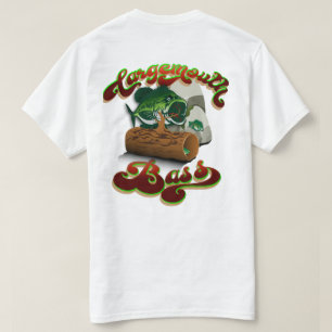 ラージマウスバスとパーチのカスタムネーム フィッシング Tシャツ