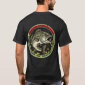 ラージマウスバスのイラスト 影の捕食者 Tシャツ (裏面)