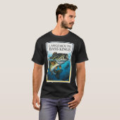 ラージマウスバス王者釣り愛好家デザイン Tシャツ (正面フル)