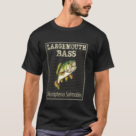 ラージマウスバス釣り男性女性ギフト Tシャツ (正面)