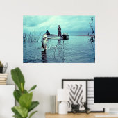 ラージマウスベース用魚釣り ポスター (ホームオフィス)