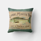 ラージマウスベース魚釣りレイクキャビンデコールブルー クッション (裏面)