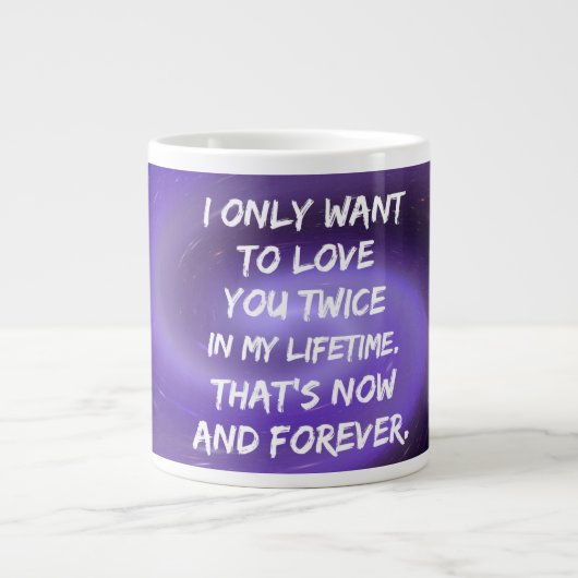 ラージマグと写真と永遠の愛引用文 ジャンボコーヒーマグカップ (正面)