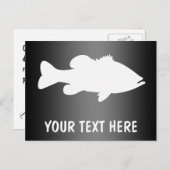 ラージマスバス魚釣りテンプレート ポストカード (正面/裏面)