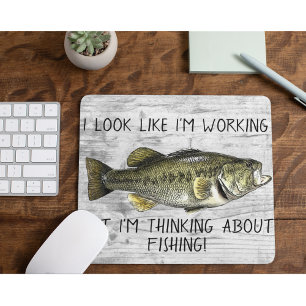 ラージマスバス魚釣りワおもしろいークアングカッコいいラー マウスパッド