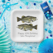 ラージマス・バス・魚釣り・バースデー・パーティー・ナプキンズ ペーパープレート (パーティー)