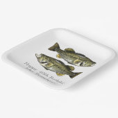 ラージマス・バス・魚釣り・バースデー・パーティー・ナプキンズ ペーパープレート (傾斜あり)