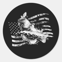 ラージムース魚釣り米国国旗ヴィンテージ旗